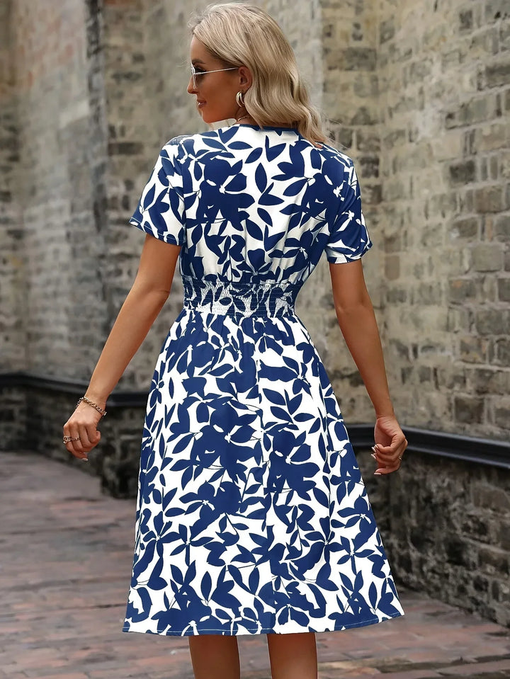 Wrap Dress with Floral Pattern | Livia | Fresh and Stylish-Black-M-State of Style