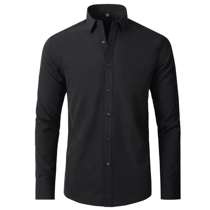 Wrinkle-Free Comfort Shirt | Stylish and Crease-Free - Lorenzo-Black-38-State of Style