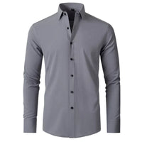 Wrinkle-Free Comfort Shirt | Stylish and Crease-Free - Lorenzo-Grey-38-State of Style