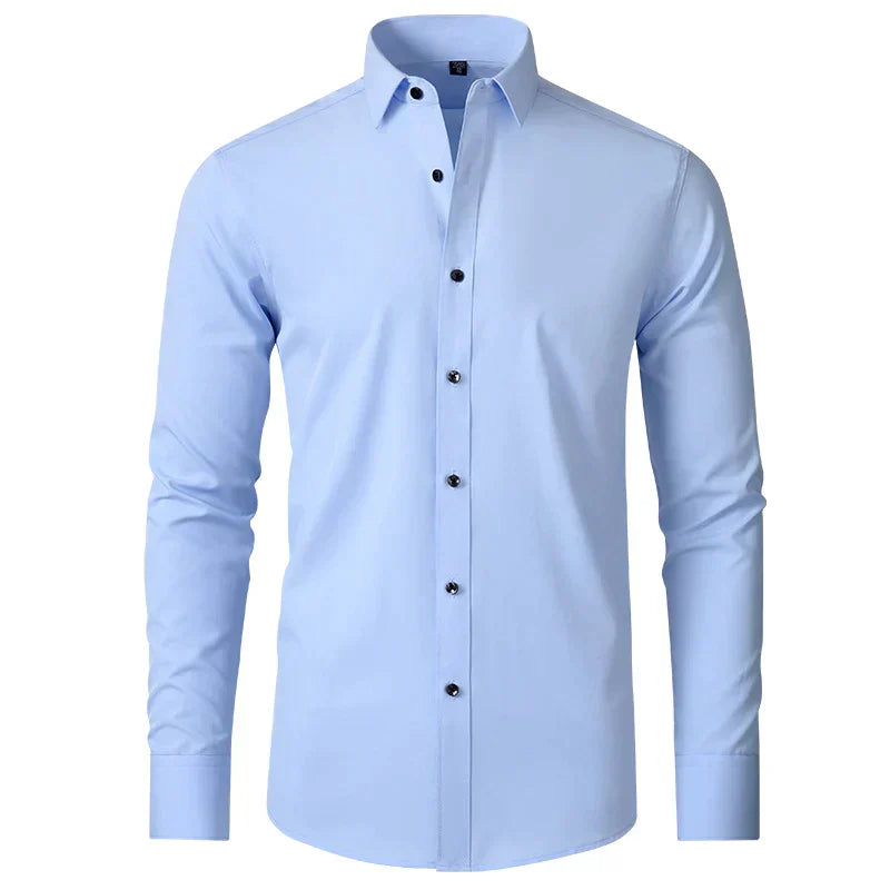 Wrinkle-Free Comfort Shirt | Stylish and Crease-Free - Lorenzo-Light Blue-38-State of Style
