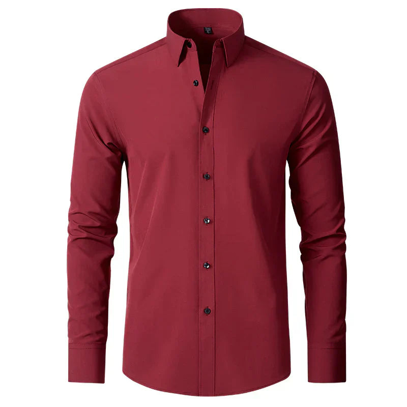 Wrinkle-Free Comfort Shirt | Stylish and Crease-Free - Lorenzo-Red-38-State of Style