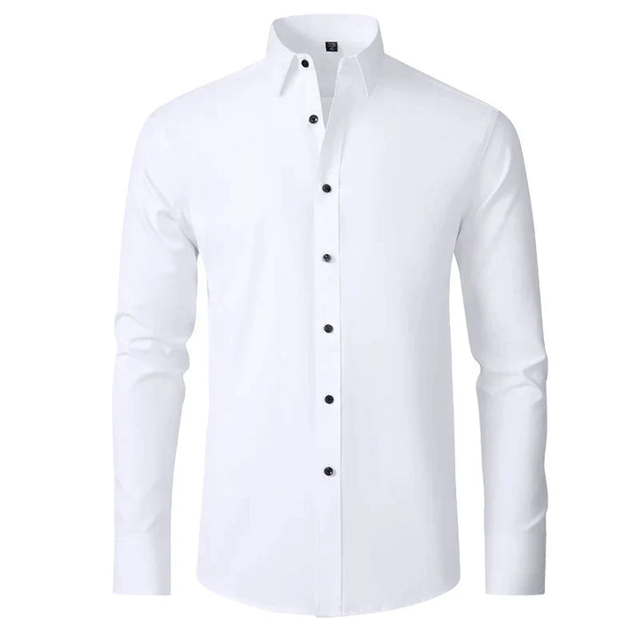 Wrinkle-Free Comfort Shirt | Stylish and Crease-Free - Lorenzo-White-38-State of Style