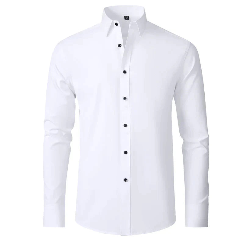 Wrinkle-Free Comfort Shirt | Stylish and Crease-Free - Lorenzo-White-38-State of Style