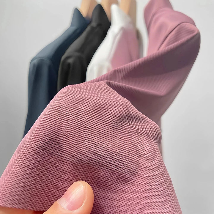 Wrinkle-Free Muscle Fit Polo Shirt | Durable-Salmon Pink-M-State of Style
