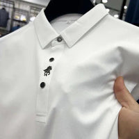 Wrinkle-Free Muscle Fit Polo Shirt | Durable-White-M-State of Style