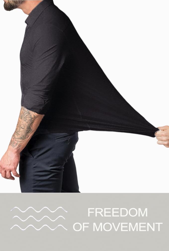 Wrinkle-Free Slim Fit Shirt for Men - David-Black-S-State of Style