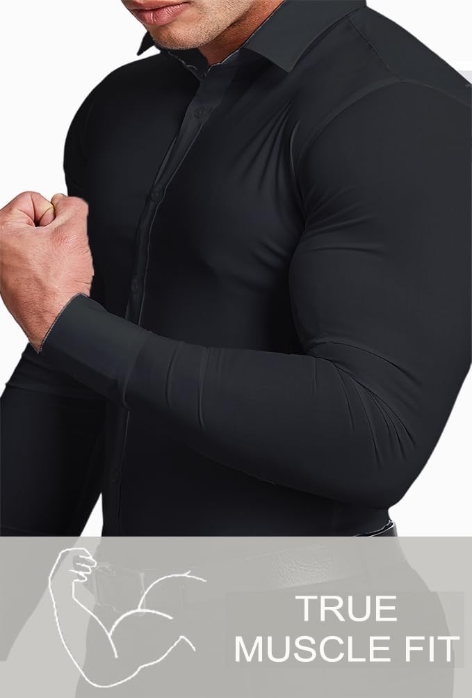 Wrinkle-Free Slim Fit Shirt for Men - David-Black-S-State of Style
