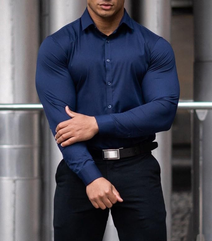 Wrinkle-Free Slim Fit Shirt for Men - David-Black-S-State of Style