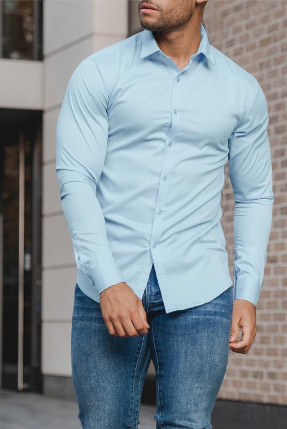 Wrinkle-Free Slim Fit Shirt for Men - David-Black-S-State of Style