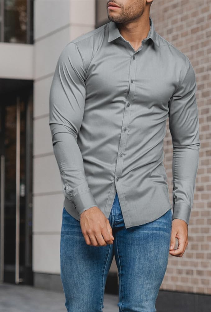 Wrinkle-Free Slim Fit Shirt for Men - David-Black-S-State of Style