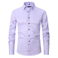 Wrinkle-Free Stretch Men's Shirt - Noah-Lilac-S-State of Style