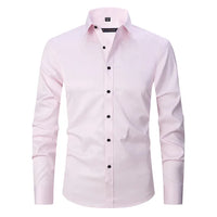 Wrinkle-Free Stretch Men's Shirt - Noah-Pink-S-State of Style