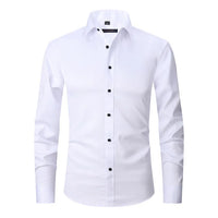 Wrinkle-Free Stretch Men's Shirt - Noah-White-S-State of Style