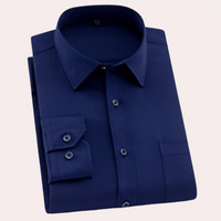 Wrinkle-Free Stretch Men's Shirt - Vince-Blue-S-State of Style