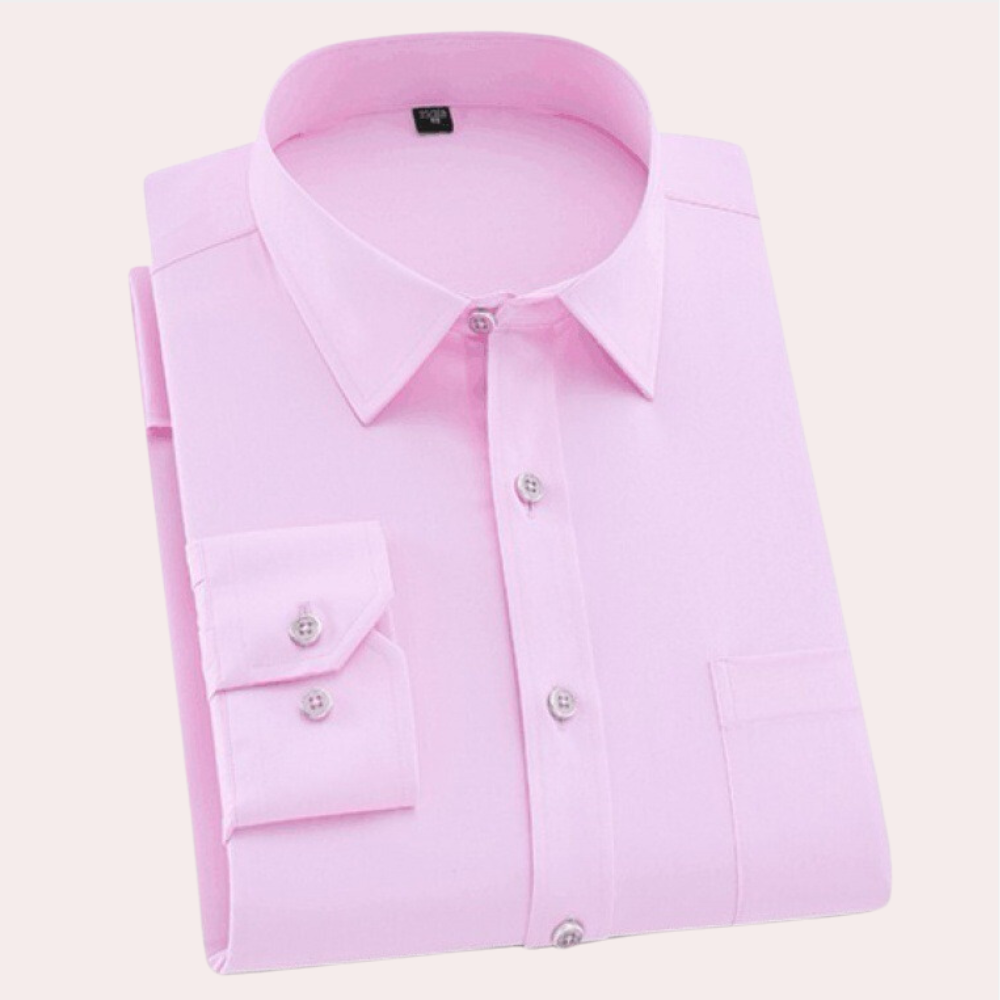 Wrinkle-Free Stretch Men's Shirt - Vince-Pink-S-State of Style