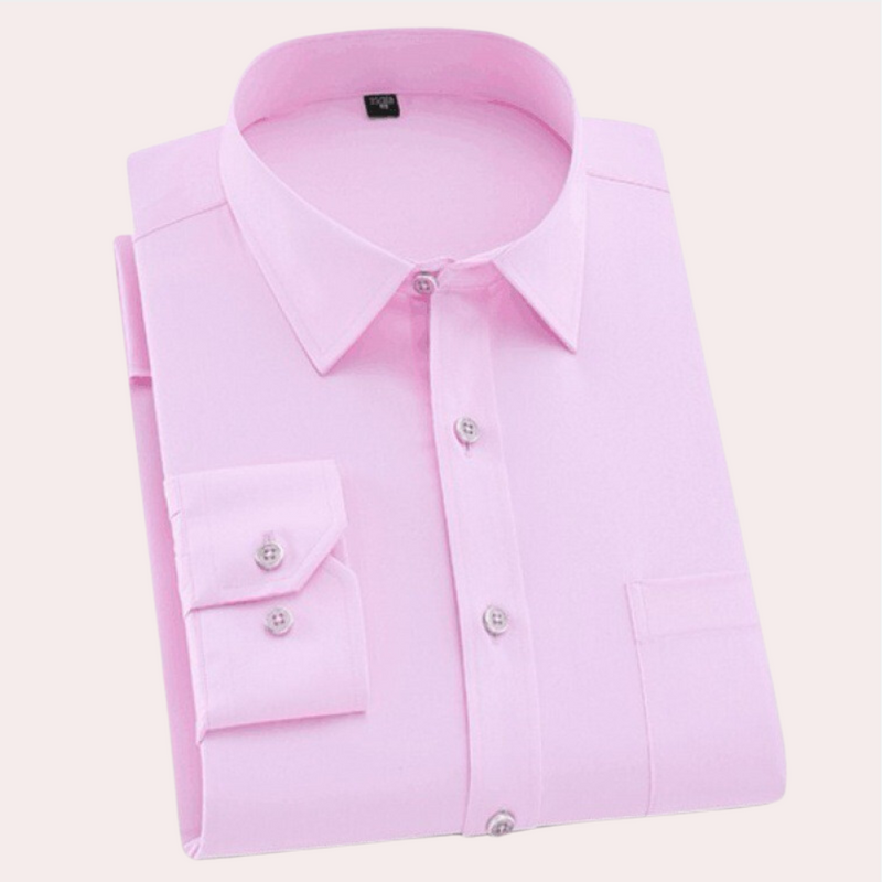 Wrinkle-Free Stretch Men's Shirt - Vince-Pink-S-State of Style