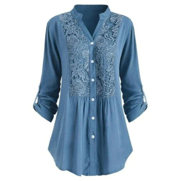 Xandra Blouse | Long & Elegant-Blue-S-State of Style