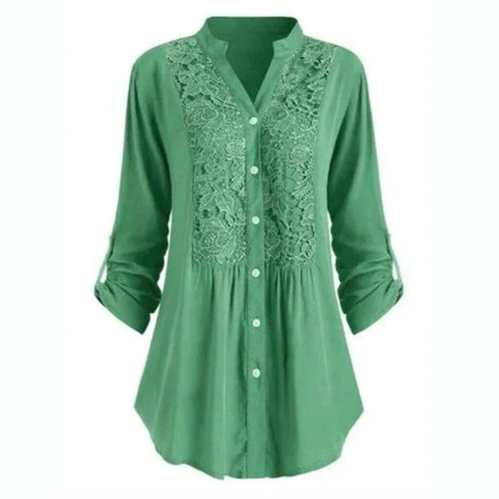 Xandra Blouse | Long & Elegant-Green-S-State of Style