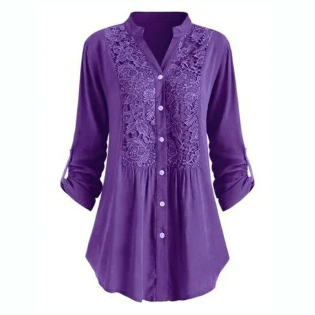 Xandra Blouse | Long & Elegant-Purple-S-State of Style