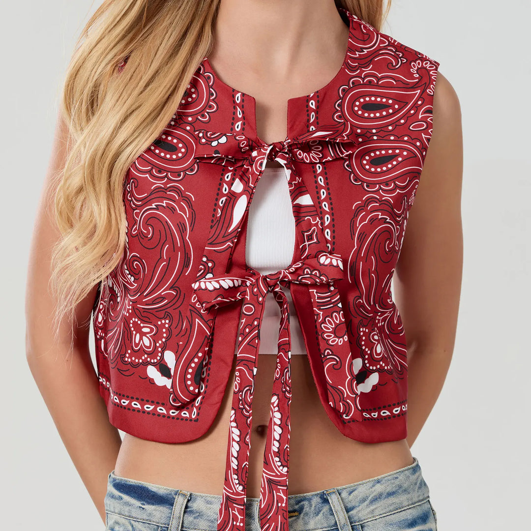 Y2K Rot Bandana Wrap Top Trendy Cropped Streetwear Top - Liora-S-State of Style