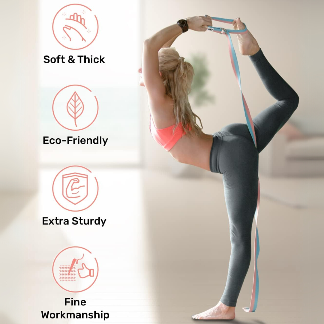 Yoga Band with Adjustable D-Ring Buckle-180.00 cm-Pink-State of Style