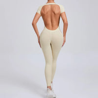 Yoga Jumpsuit with Breathable & Flexible Design - Luna-Beige-L-State of Style