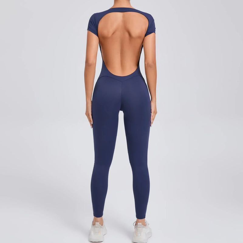 Yoga Jumpsuit with Breathable & Flexible Design - Luna-Blue-M-State of Style
