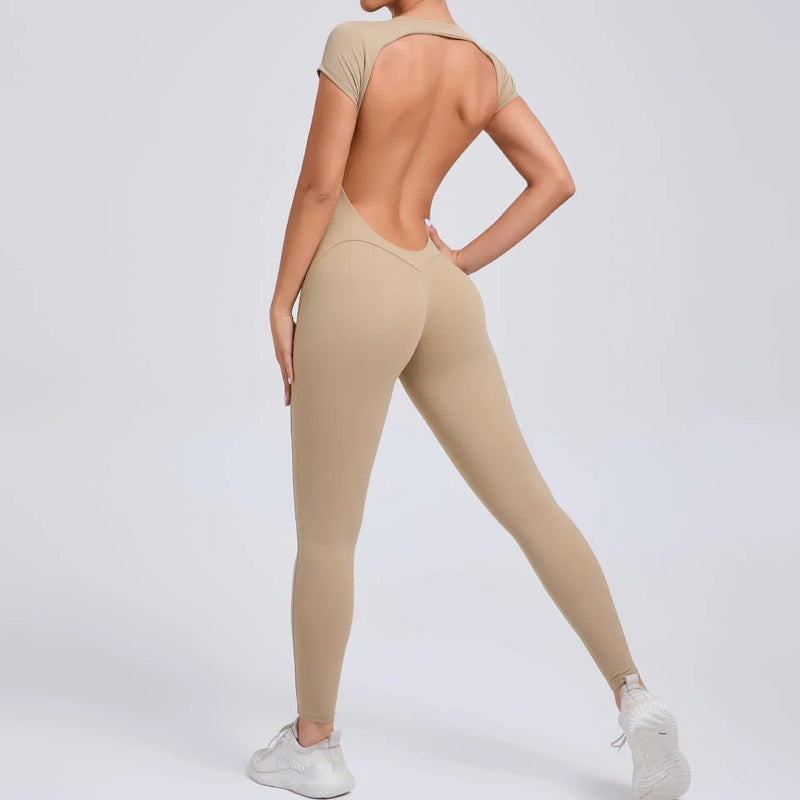 Yoga Jumpsuit with Breathable & Flexible Design - Luna-Red-S-State of Style