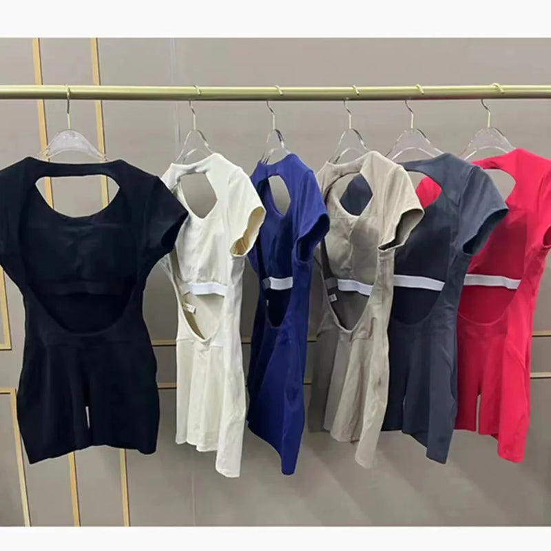 Yoga Jumpsuit with Breathable & Flexible Design - Luna-Red-S-State of Style