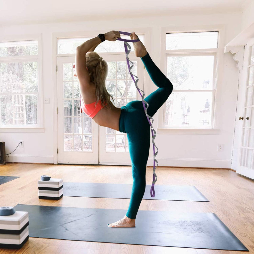 Yoga Stretch Band with 12 Loops-Black-State of Style