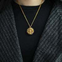 "You're My Sunshine" Sunflower Locket Necklace-2x Silver-State of Style