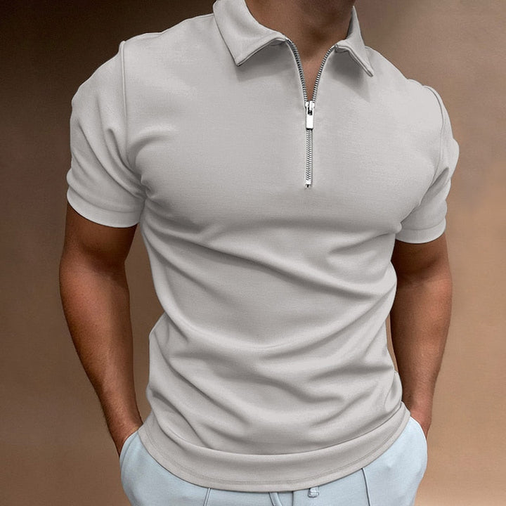 Zip-Up Polo Shirt - Oliver-Grey-S-State of Style