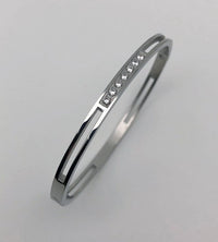 ZIRCON INLAY BRACELET-Hollow silver-58-60mm-State of Style