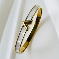 ZIRCON INLAY BRACELET-V-Gold-58-60mm-State of Style