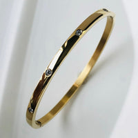 ZIRCON INLAY BRACELET-V-Gold-58-60mm-State of Style