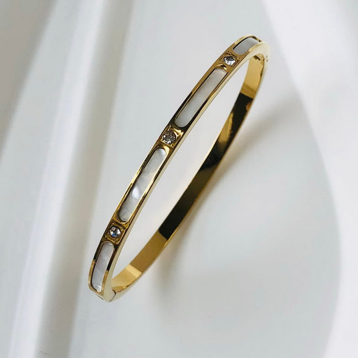 ZIRCON INLAY BRACELET-V-Gold-58-60mm-State of Style