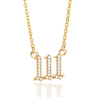 Zirconia Angel Numbers Necklace - Seraphina-Gold-111-State of Style