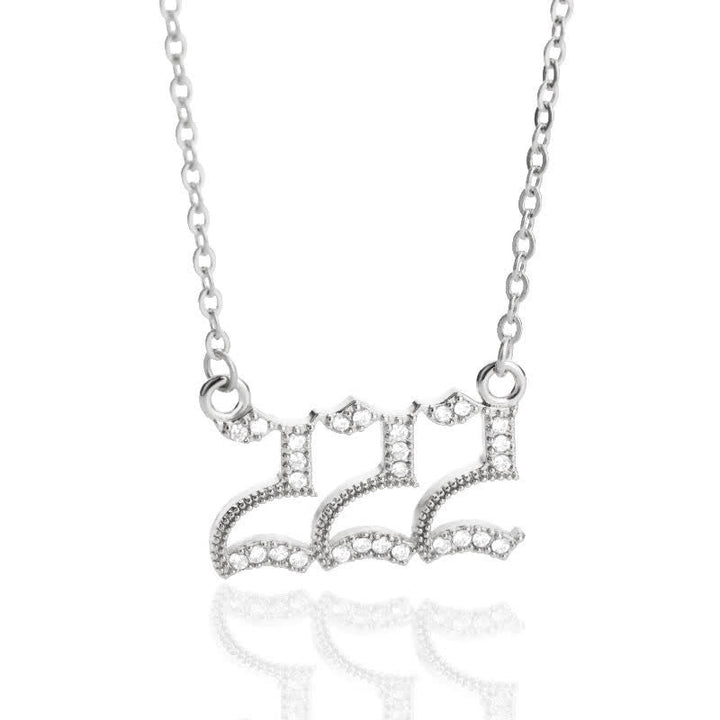 Zirconia Angel Numbers Necklace - Seraphina-Silver-222-State of Style
