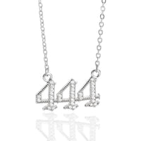 Zirconia Angel Numbers Necklace - Seraphina-Silver-444-State of Style