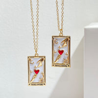 Zirconia Gold-Plated Tarot Drop Pendant Necklace - Amara-The Empress-State of Style