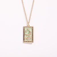 Zirconia Gold-Plated Tarot Drop Pendant Necklace - Amara-The Moon-State of Style