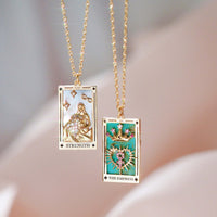 Zirconia Gold-Plated Tarot Teardrop Pendant Necklace – Amara-The Empress-State of Style