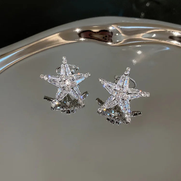 Zirkonia Star Earrings/Ear Cuff - Lyric-Ear Cuff-State of Style
