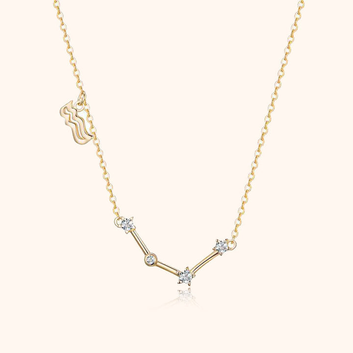 Zodiac Sign Astrology Necklace - Celestia-Gold-Aquarius-State of Style