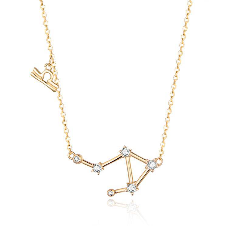 Zodiac Sign Astrology Necklace - Celestia-Gold-Libra-State of Style