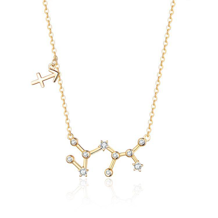 Zodiac Sign Astrology Necklace - Celestia-Gold-Sagittarius-State of Style