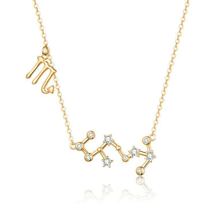 Zodiac Sign Astrology Necklace - Celestia-Gold-Scorpio-State of Style