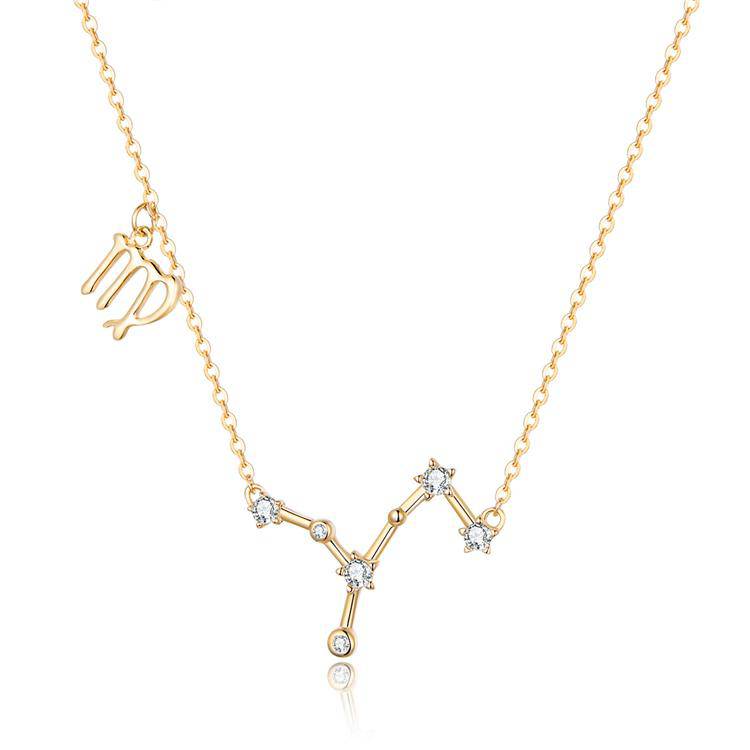Zodiac Sign Astrology Necklace - Celestia-Gold-Virgo-State of Style