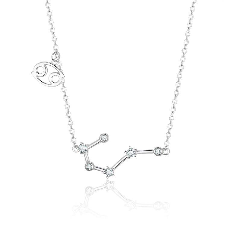 Zodiac Sign Astrology Necklace - Celestia-Silver-Cancer-State of Style