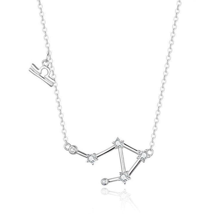 Zodiac Sign Astrology Necklace - Celestia-Silver-Libra-State of Style